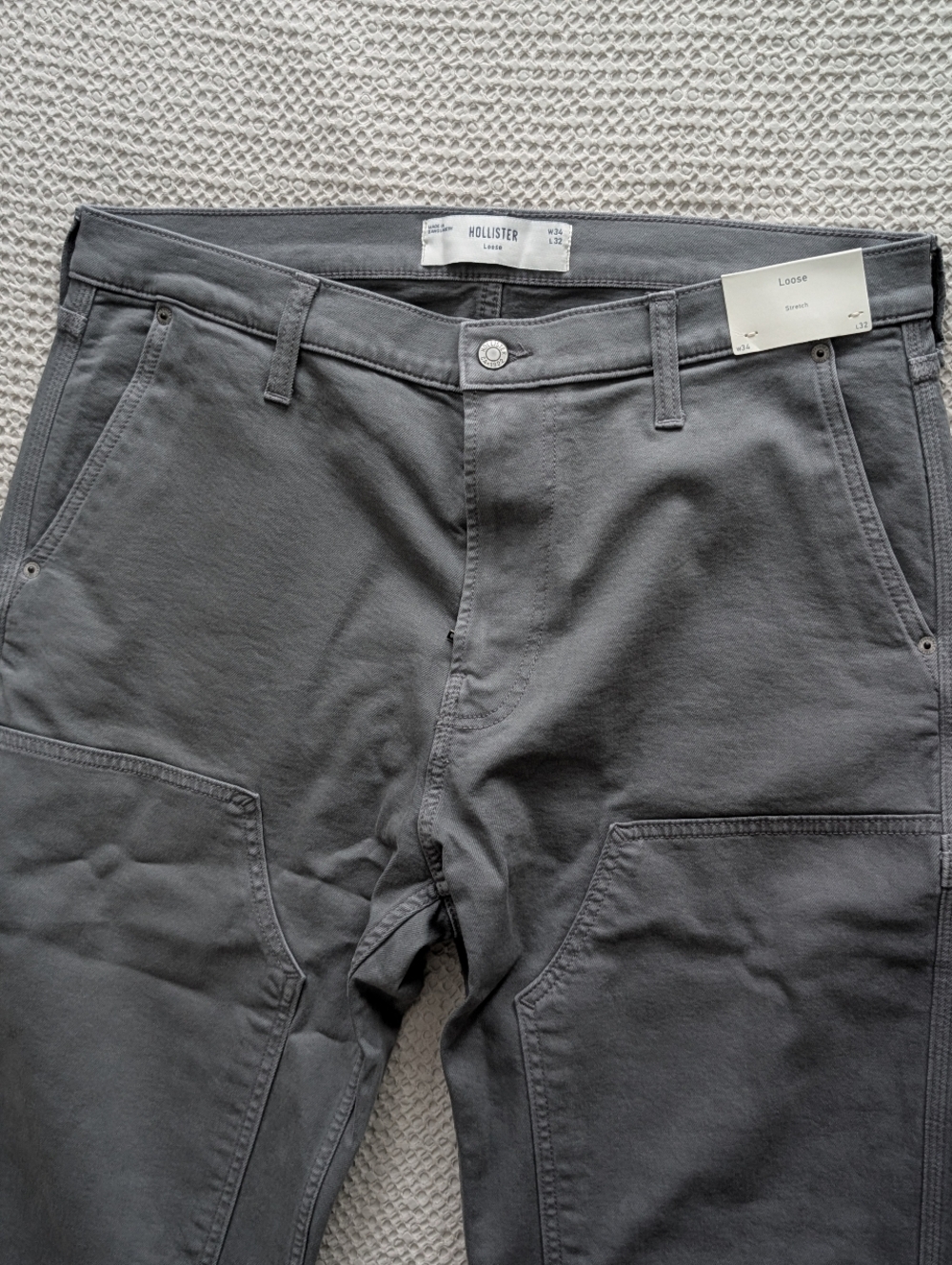 Hollister Men's Grey Loose Carpenter Pants